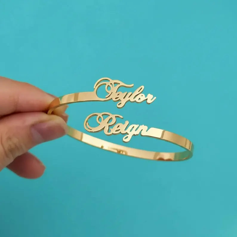 Personalized Romantic Couple Identity Bracelet Gold