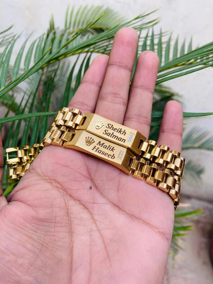 Royal Signature Engraved Name Bracelet