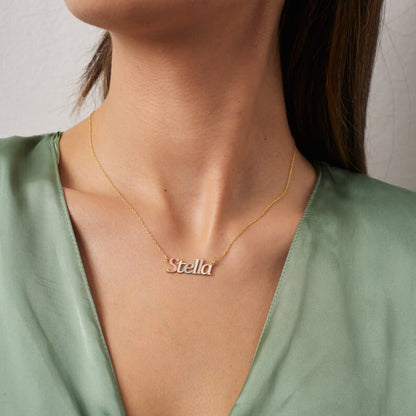 New Arrival Multi-Color Name Necklace with Gold Plated Outline