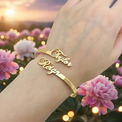 Personalized Romantic Couple Identity Bracelet Gold