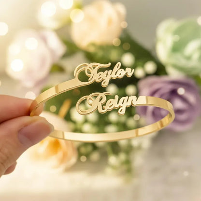 Personalized Romantic Couple Identity Bracelet Gold