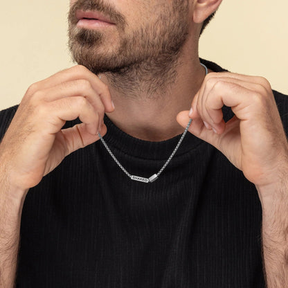 Personalized 4-Sided Bar Necklace for Men