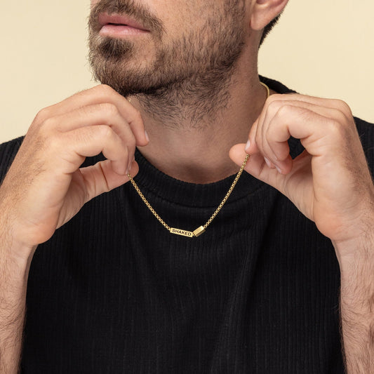 Personalized 4-Sided Bar Necklace for Men